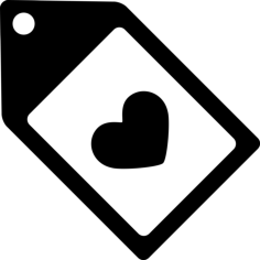 Price Tag With Heart Laser Cut Svg File, Free Vectors File